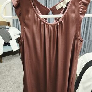 LOFT Satin Sleeveless Blouse - Deep Mauve